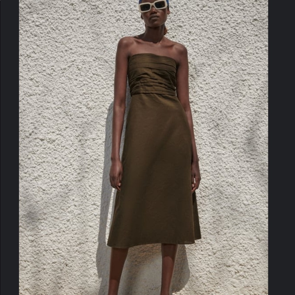 Linen mid length dress
